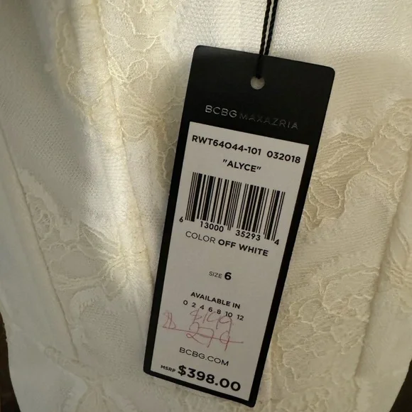 NWT BCBG Off white “Alyce” dress - Picture 4 of 4